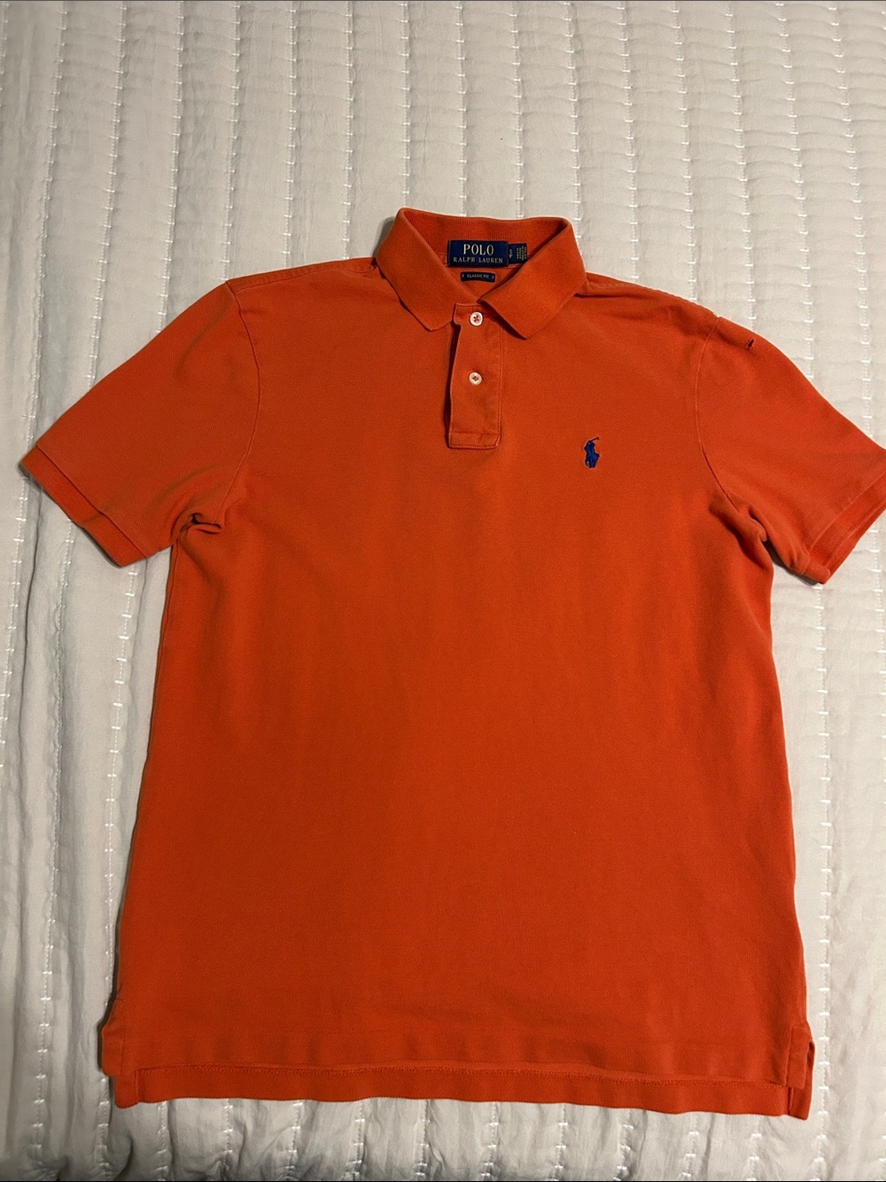 Ralph Lauren Orange Polo with Navy Pony